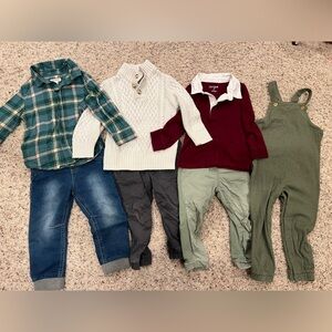 Cat & Jack 2T Lot - Flannel, overalls, shirts, pants